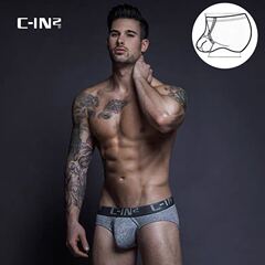 C-IN2 men's underwear pure cotton low-waisted sexy U-convex comfortable breathable hanging ring style large lifting briefs 010