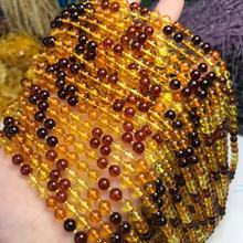 名都水晶 天然渐变色琥珀散珠DIY饰品配件天然琥珀半成品散珠批发