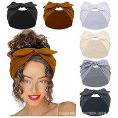 Set Elegant Rabbit Ear Knotted Headbands Soft Stretchy跨境