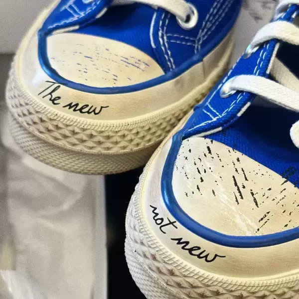 Putian Trendy Shoes Collaboration Model Splash-Ink Casual Sneakers for Men and Women, High Street Casual Shoes, Dark Blue Fashion Design Skateboard Shoes