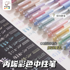 丙烯中性笔绘画专用手账笔彩色按动中性笔大容量学生做笔记专用笔