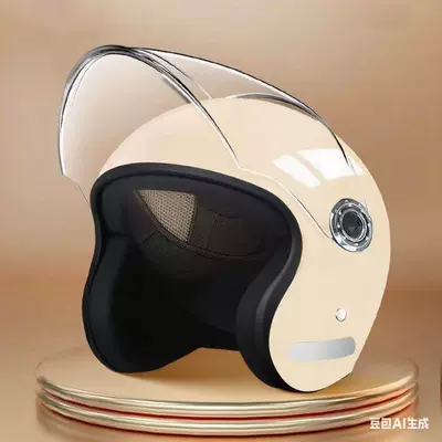 Motosiklet kaskı (dəbilqə), standard safety certified electric motorcycle helmet - new-national-standard-certified-yellow-high-definition-lenses-one-size-fits-all