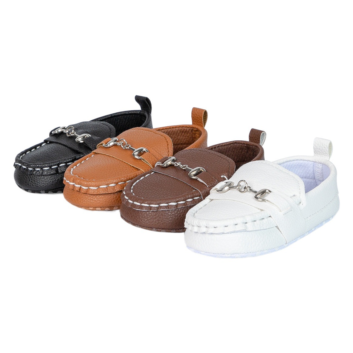 Primavera y otoño nuevos zapatos de bebé 0-1 años estilo británico suave Fondo bebé Niño Zapatos guisantes zapatos de cuero zapatos de bebé