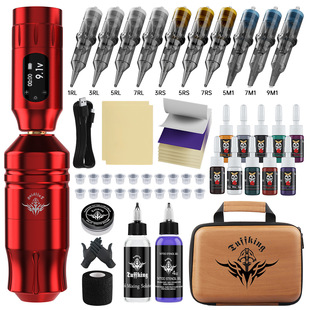 Tuffking tattoo machine wireless tattoo short pen tattoo pen suit with display tattoo power cross border