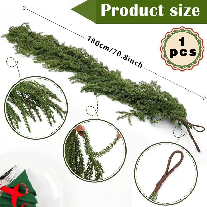 模擬緑の植物クリスマス装飾ソフトプラスチック感触PE素材松葉ノーフォーク松籐クロスボーダーアマゾンホットスタイル|undefined