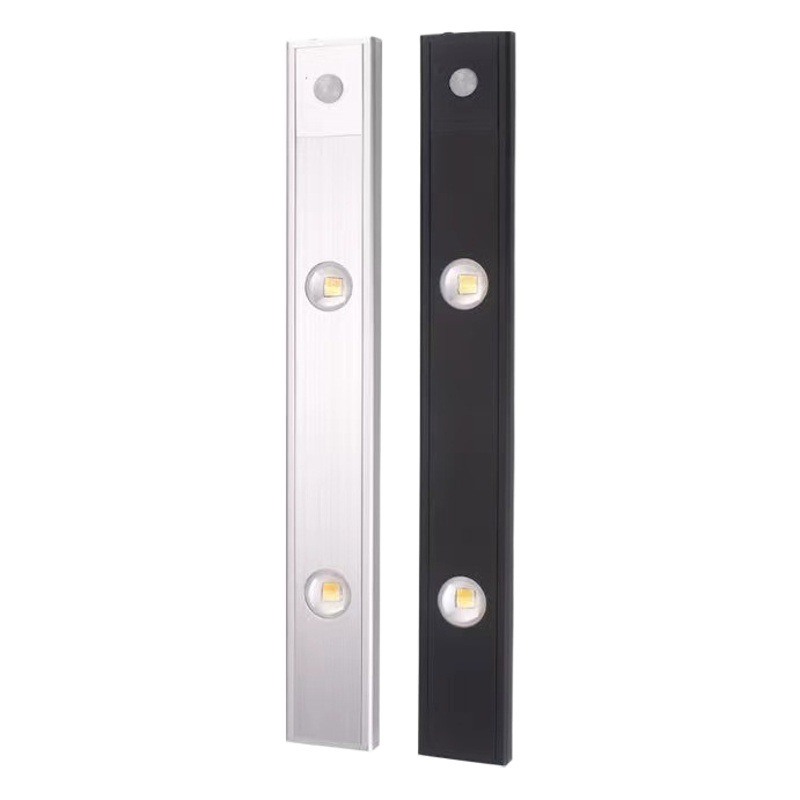 Luz de gabinete de sensor de cuerpo humano ultrafina LED carga inteligente sin perforar zapatero autoadhesivo pasillo gabinete de vino luz de gabinete de exhibición