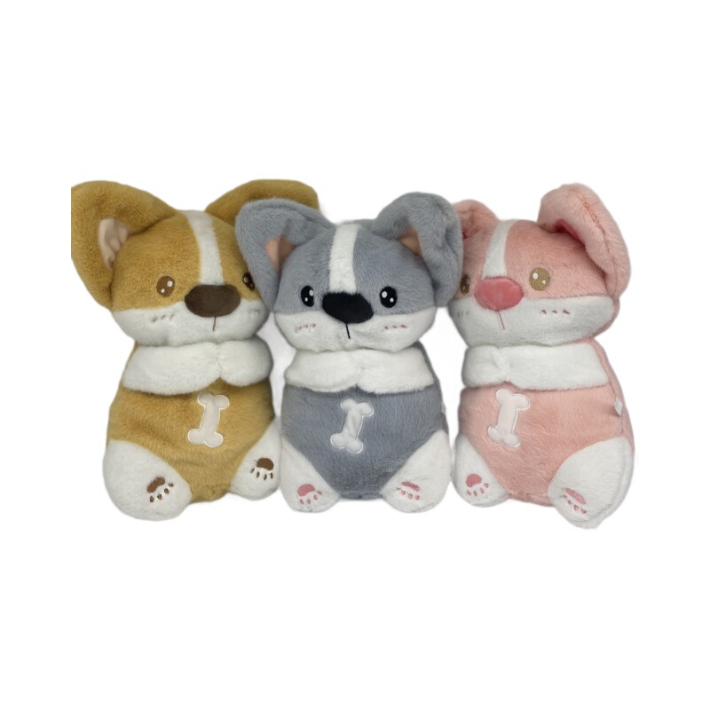 新商品は国境を越えて耳をたたいてかわいいぬいぐるみのコーギー犬が呼吸して発光して声を出して付き添います。|undefined