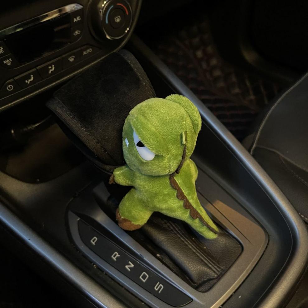 Little Dinosaur Car Gear Shift Cover, Gear Lever Protective Cover, Manual and Automatic Gear Cover, Universal Cute Handbrake Cover Set