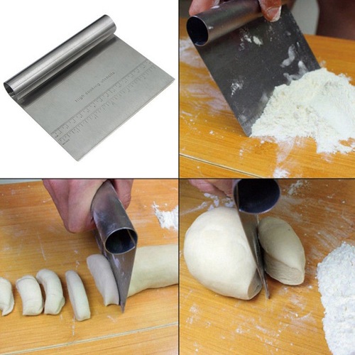 Cross-border with scale thickened stainless steel cutting face scraper grinding face flour stripping knife kitchen gadget single-sided noodle cutter