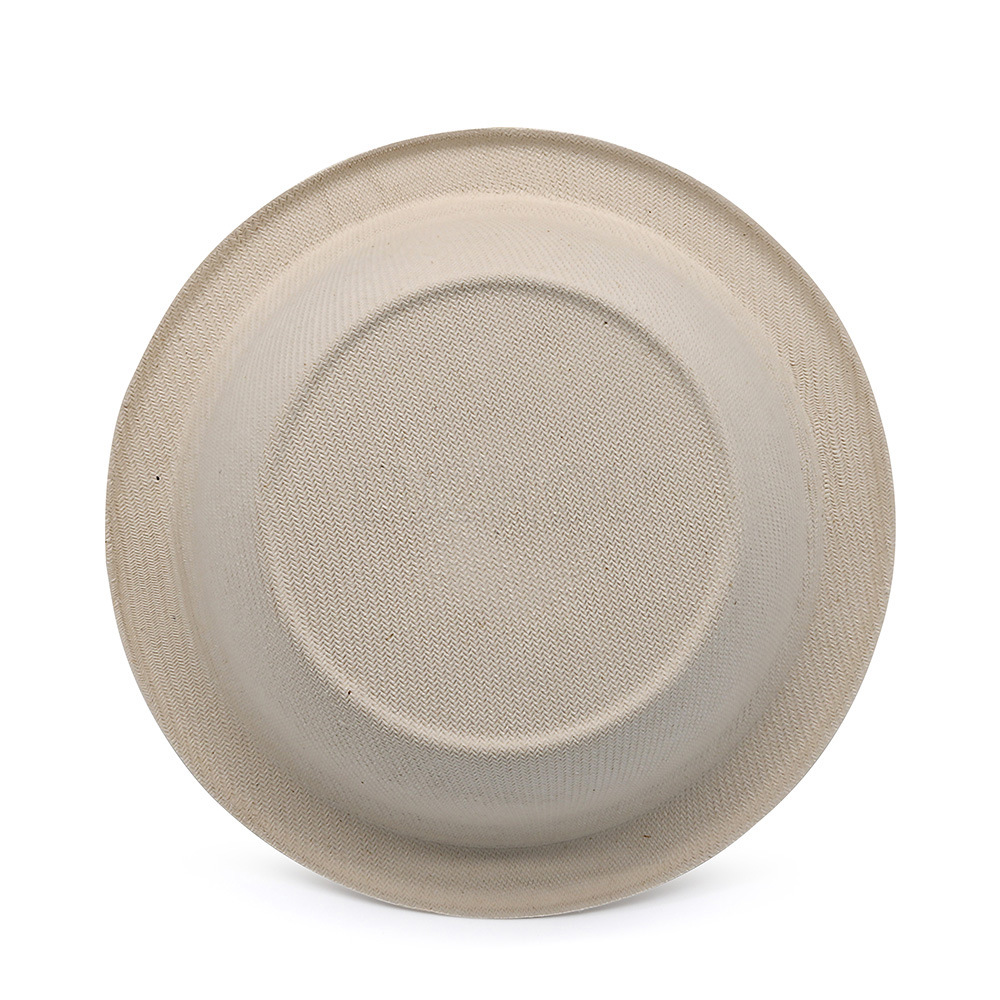 Fábrica Shaoneng Oasis vende al por mayor tazones de 12 onzas de pulpa de caña de azúcar y pulpa de bambú, vajilla desechable, compostable, ecológica y biodegradable.