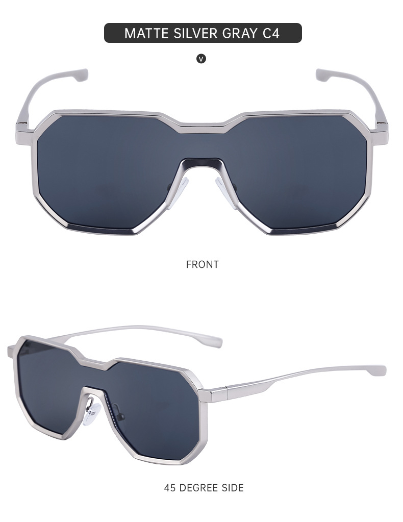 Steampunk Style Metal Sunglasses For Men Irregular Retro Frames_voghion.com