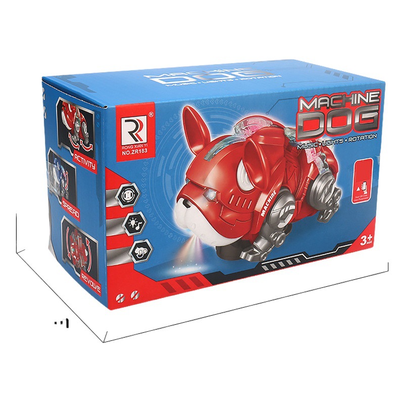 Nuevo truco eléctrico de rotación robot perro Universal música iluminación mecánica perro violento perro de juguete eléctrico al por mayor