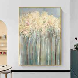 美式简约发财树玄关装饰画过道走廊挂画客厅入户楼梯大幅落地壁画