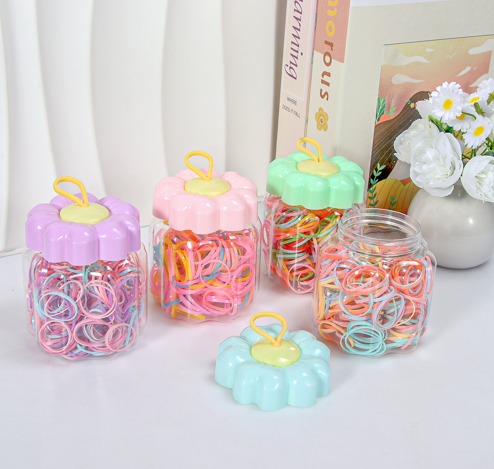 Banda de goma negra para niños, alto valor elástico, duradero, lazo para el cabello, no daña el cabello, anillo para el cabello de goma, accesorios para la cuerda para la cabeza, puesto