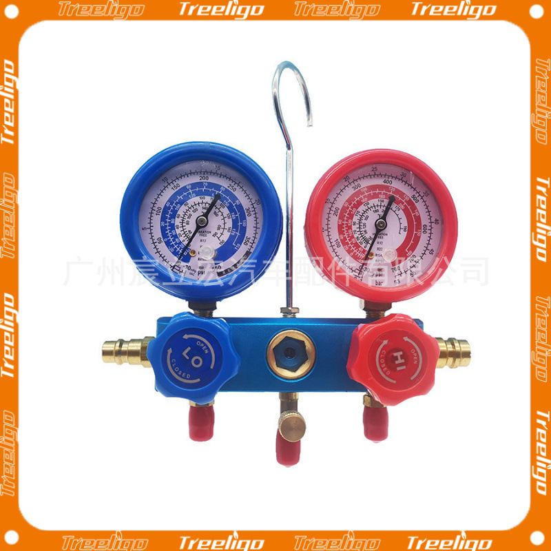 Juego de medidores de medios de refrigeración de aire acondicionado para automóviles R134A/R410A Juego de instrumentos de colector de CA Refrigeración Modelo de comercio electrónico transfronterizo