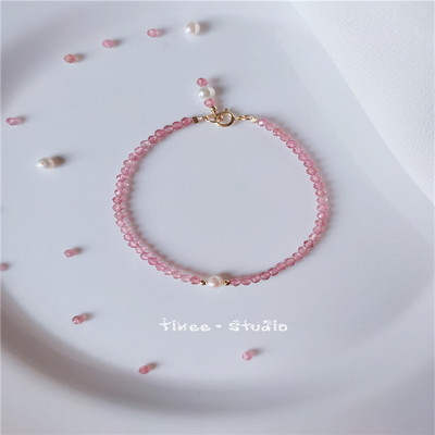 recommend natural Tourmaline Pearl section Bracelet Original design U.S.A 14k Hand string wholesale