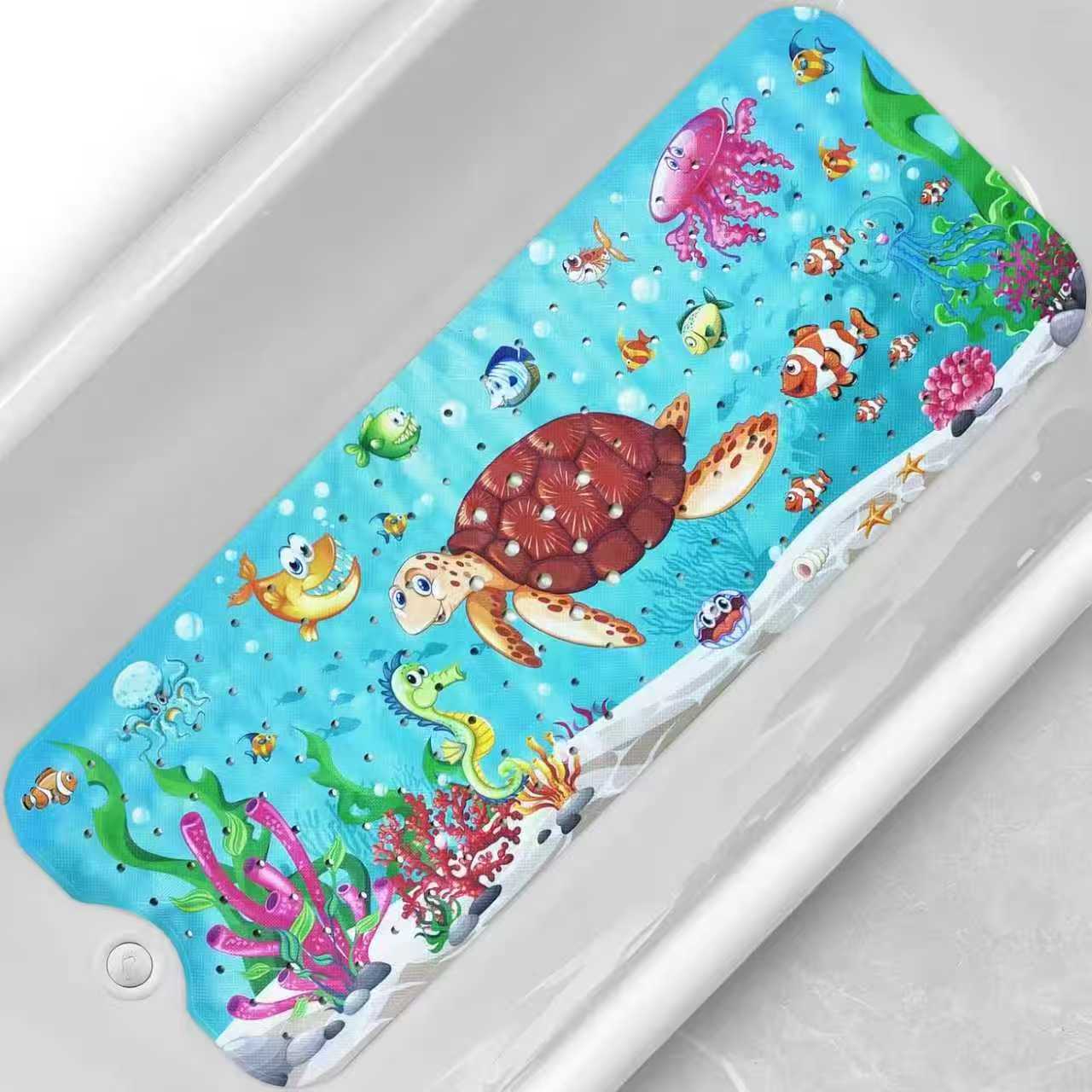 Alfombrilla antideslizante para baño con diseño de océano de dibujos animados para niños de Amazon, alfombrilla antideslizante para piscina, baño, alfombrilla antideslizante