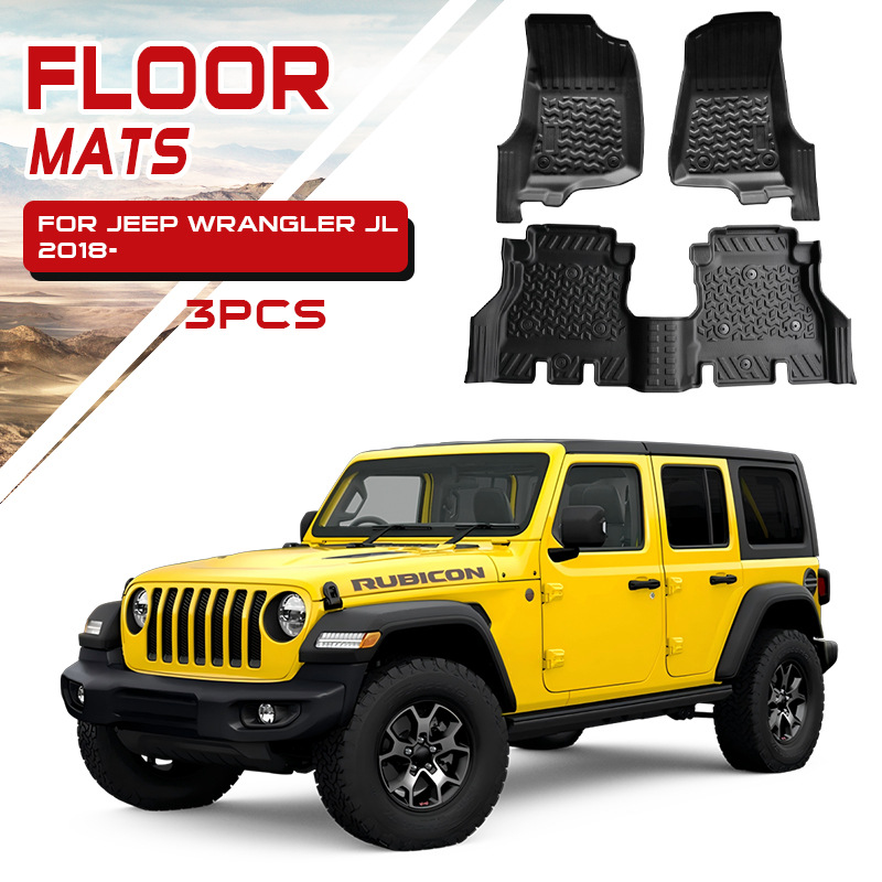 2018-ahora Wrangler JL especial tpe almohadilla de pie para conducción derecha juego de 3 piezas