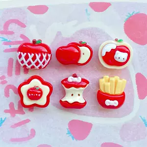 อะไหล่เรซิ่นตกแต่ง DIY ลายแอปเปิ้ลสีแดง