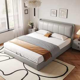 皮艺床意式床双人1.8x2米现代简约卧室1.5米豪华双人床高档