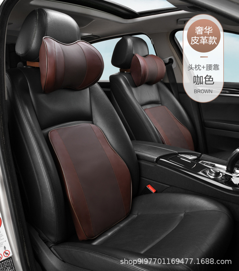 Car Headrest Pillow, Universal Car Neck Pillow, In-Car Supplies, Memory Foam Lumbar Support Cushion for Side Sleeping
