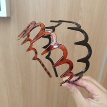 新款甜美波浪带齿发箍洗脸不卡头蓬松纹理感带齿梳防滑设计感发箍