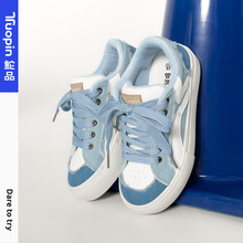 鮀品2025秋冬新款加绒板鞋女ins潮百搭小众原创帆布鞋TP1015-1W