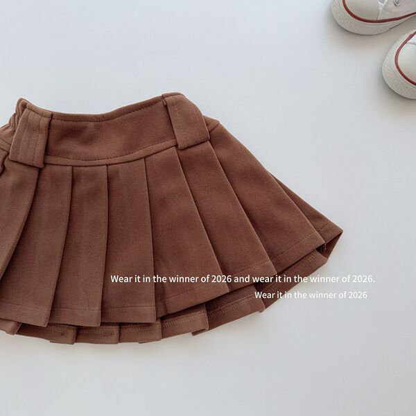 Children's demi-season woolen pleated skirt