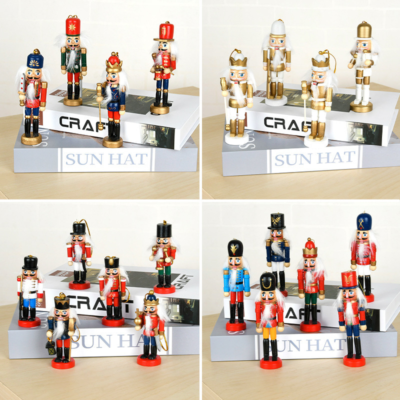 Cascanueces de estilo europeo, habitación de soldado, decoración de sala de estar, juguetes de madera, marionetas, adornos, colgantes, colgantes de Navidad