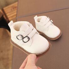 小童棉鞋女童短靴新款冬季女皮靴1-3岁加绒男宝丁靴保暖学步批发