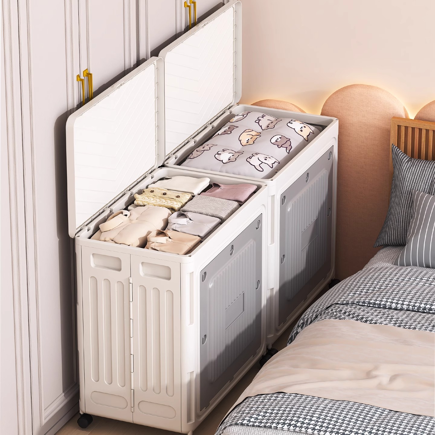 Clothes Storage Box Household Large-Capacity Flip-Top Bedroom Clothing Quilt Storage Box Foldableable Storage Cabinet Storage Cabinet