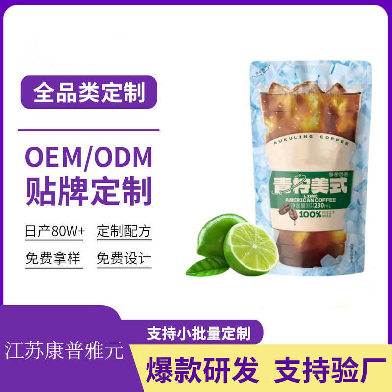 Customized Lime Apple Iced Americano Arabica Pocket Black Coffee Beverage Ice Drip Cold Brew Ready-To-Drink Oem Private Label