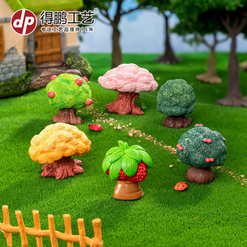 Moss Micro-Landscape Cartoon Cute Forest Mushrooms Clouds Small Trees DIY Gardening Decorations Accessories Desktop Ornaments