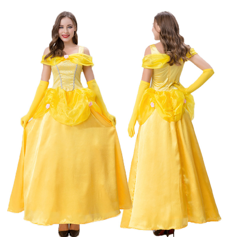 Halloween Belle Beauty and the Beast Cos Costume Belle Princess Dress Adult Belle Snow Masquerade Costume Halloween Belle Beauty and the Beast Cos Costume Belle Princess Dress Adult Belle Snow Masquerade Costume