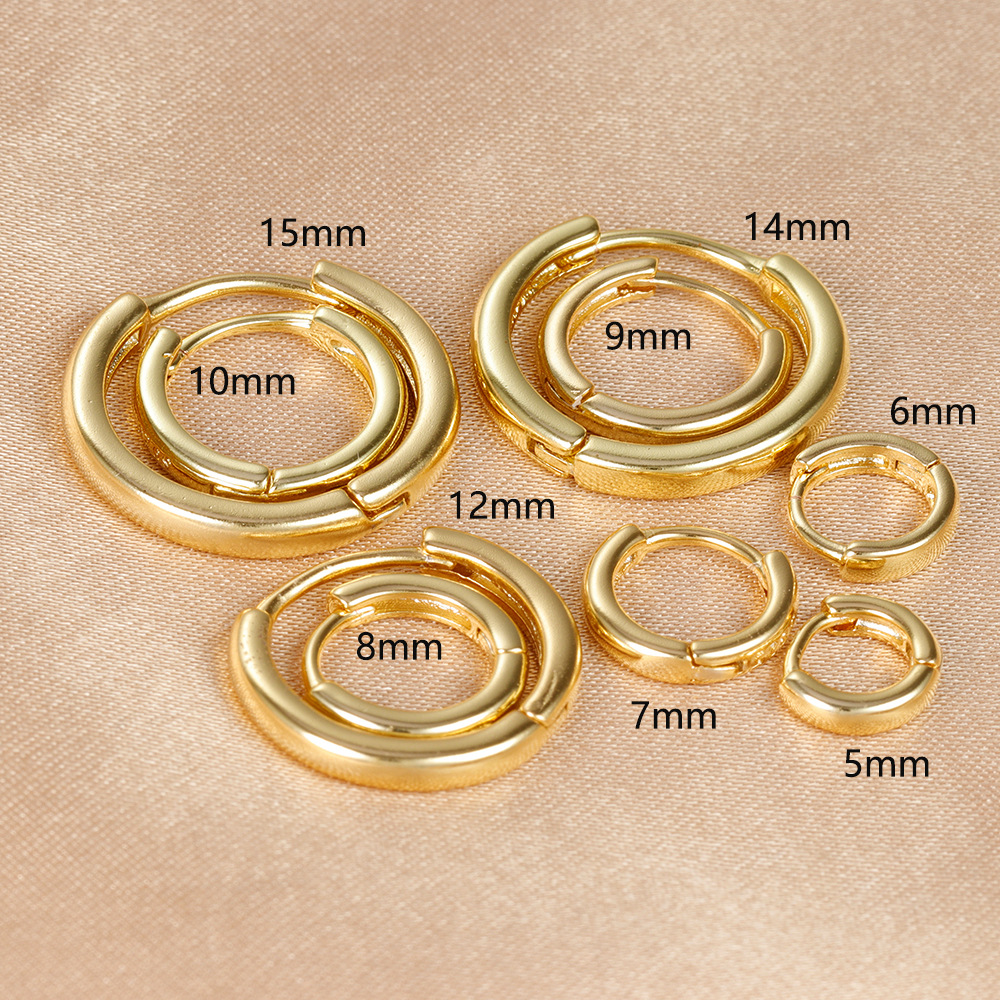 1 Piece Simple Style Circle Plating Copper Earrings display picture 1
