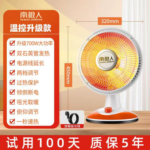 [White Orange/Temperature Control Upgrade]✅Quartz tube heating + extension power cord