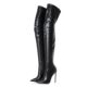 Cross-border Fashion Boots Pointed Rear Zipper Thin Heel Thin Leg Boots Foreign Trade Women's Boots European and American Over-the-knee Bright Leather Boots 42