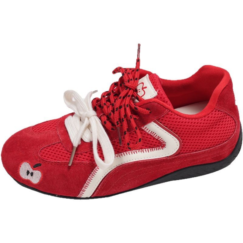 [Versión de cuero] Cat and Sofa 2025 zapatos de manzana súper fuego zapatos de carreras de suela fina roja nuevos zapatos de entrenamiento alemán para parejas