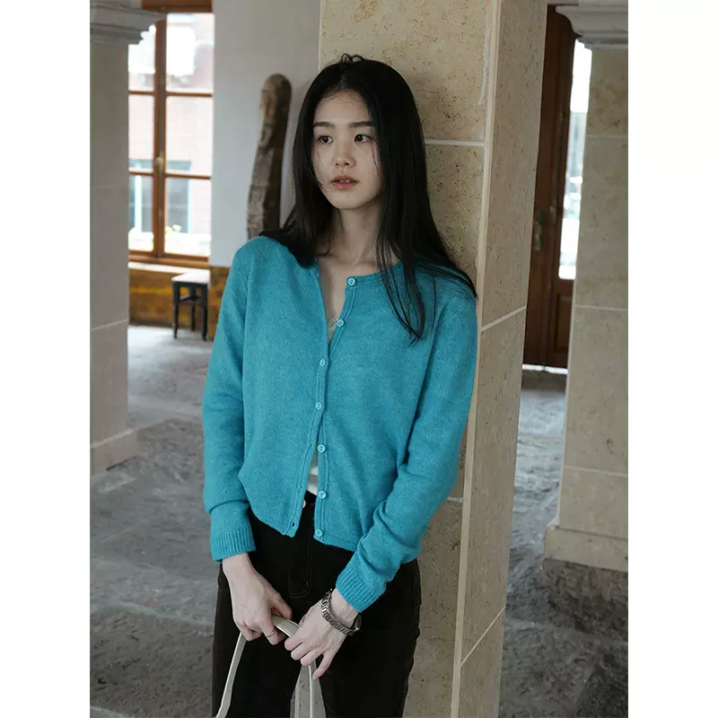 时简 云朵触感 天丝羊毛叠穿针织衫 气质减龄休闲开衫毛衣潮01873