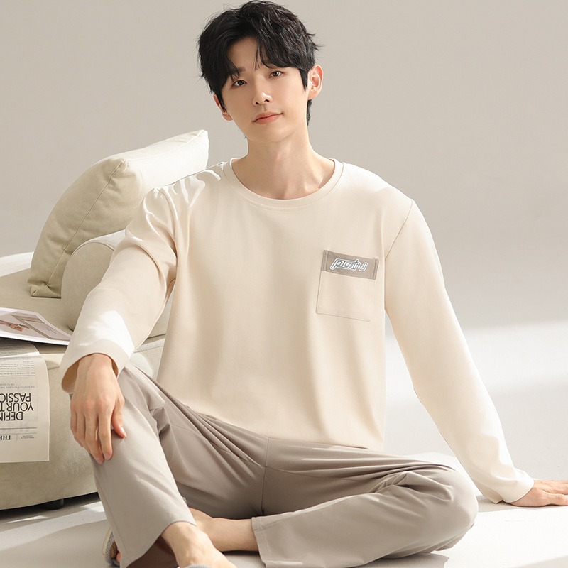 Y6833 순면 남성용 라운드넥 긴소매