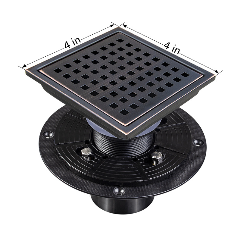 Cruz-frontera Yama 304 hijo Acero inoxidable piso drenaje cuadrado malla invisible cinturón brida americano desodorante 4in6 pulgadas al por mayor