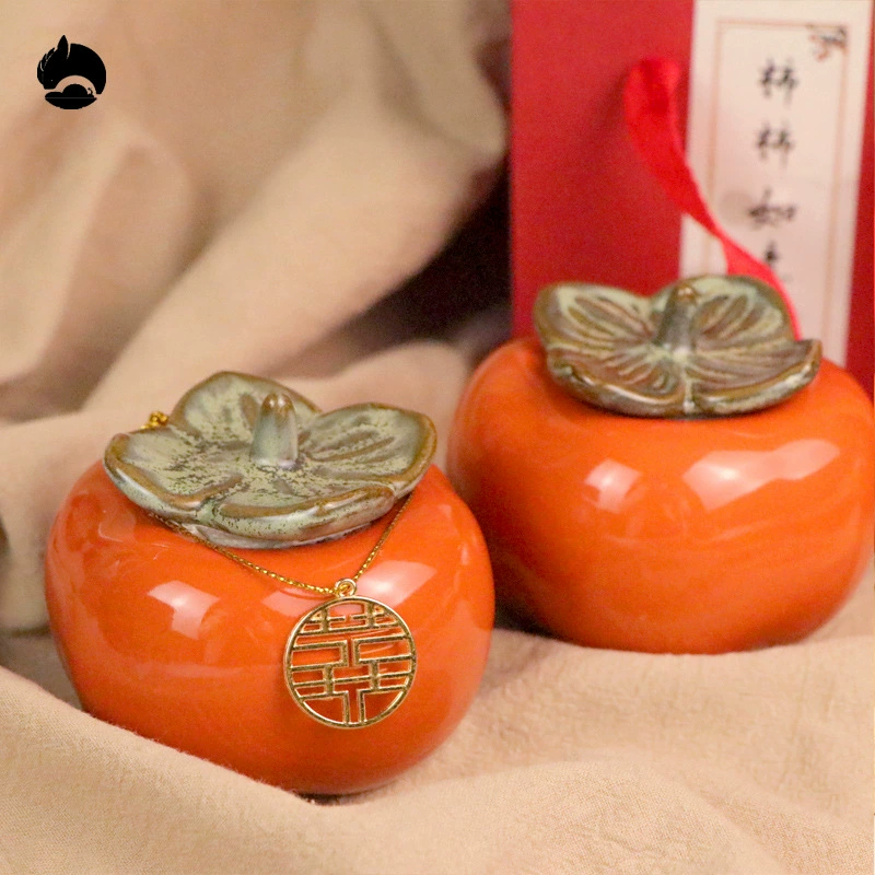 Set, box, Birthday gift, Chinese style, persimmon