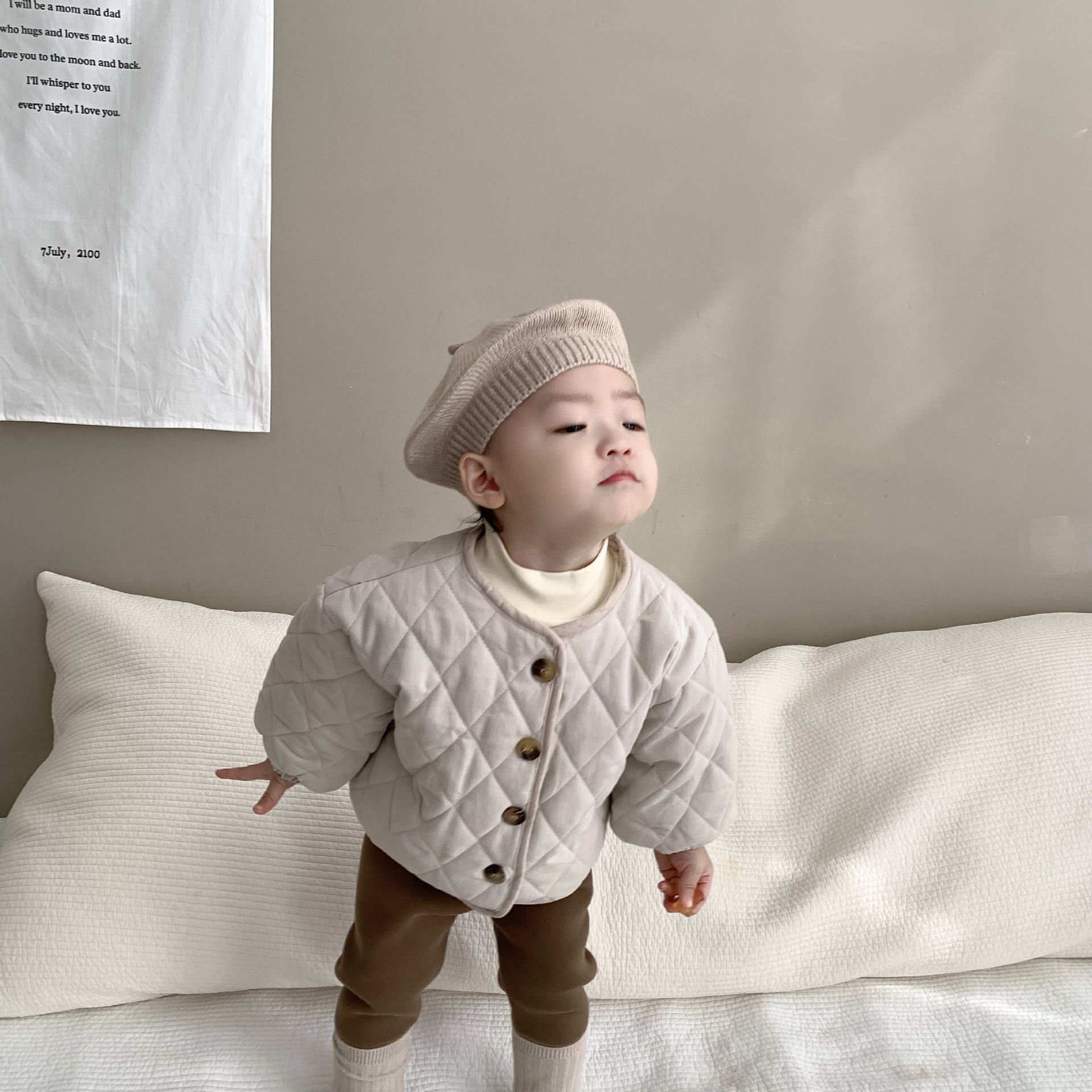 Chaqueta acolchada de algodón para niños, ropa de invierno para bebés, estilo coreano, ropa infantil, chaqueta tipo cárdigan para niños, ropa de invierno gruesa para bebés