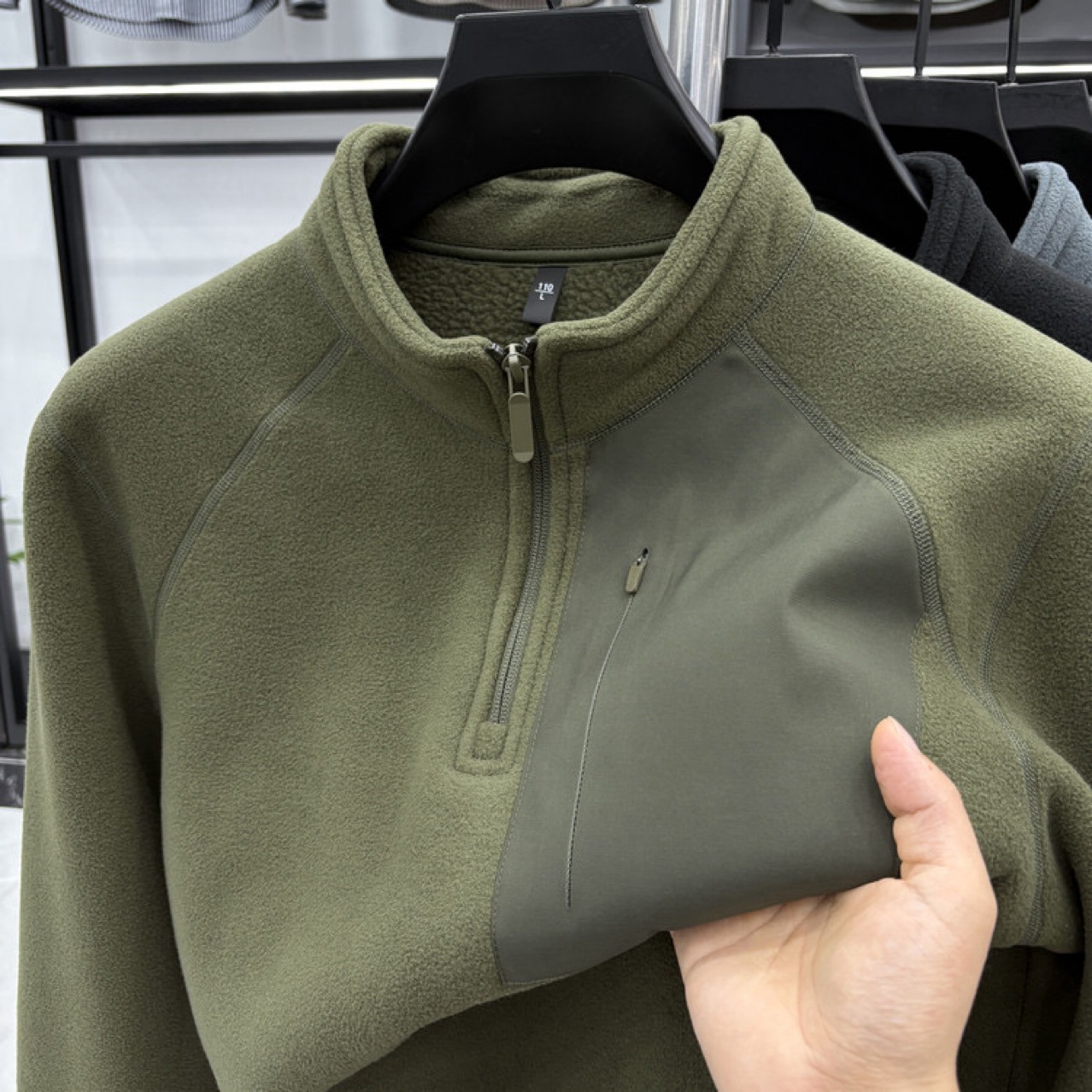 半拉链卫衣 摇粒绒立领2025年秋冬装男士宽松休闲长袖t恤中年男装