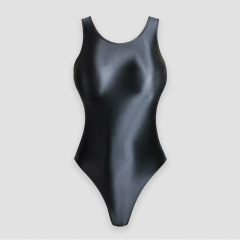 光沢のあるソリッドカラーのタイトフィットシルキーグロスハイカットシェビンボディービルワンピース水着レディースベストクロッチレスヨーロッパとアメリカ
