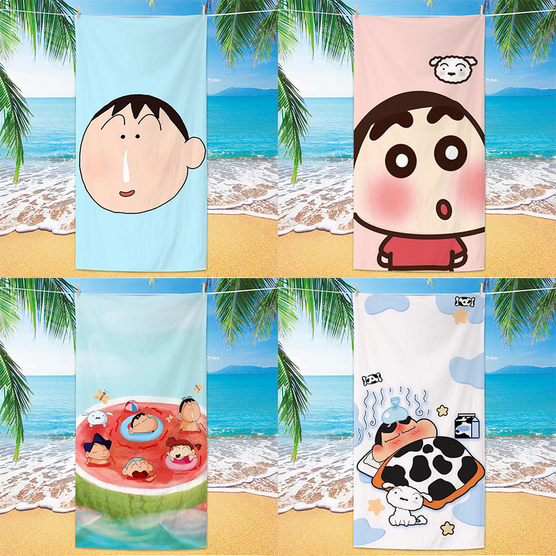 Crayon Shin-Chan~Microfiber Adult Bath Towel, Swimming Towel, Kidsren's Cartoon Travel Portable Towel, Beach Towel