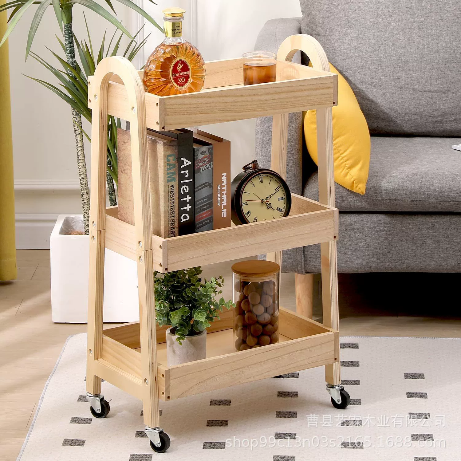 3-этажная деревянная тележка для хранения офисная кухня тележка овощная и фруктовая книжная подставка для журнала