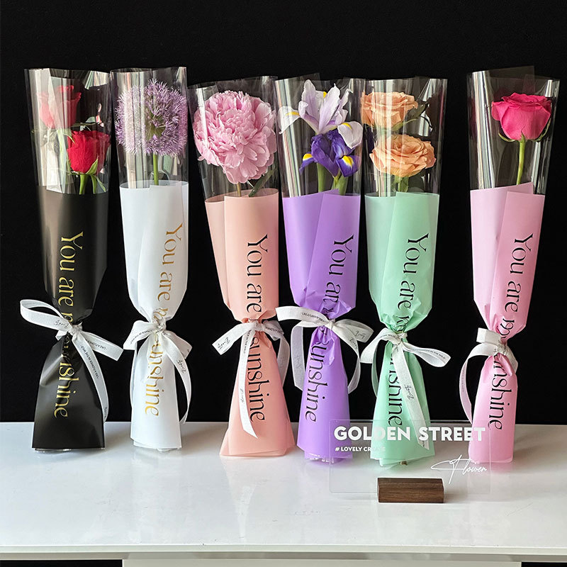 Huaxi nuevo eres mi bolsa de flores de sol bolsa de flores de moda inglesa bolsa transparente bolsa de flores de rosas