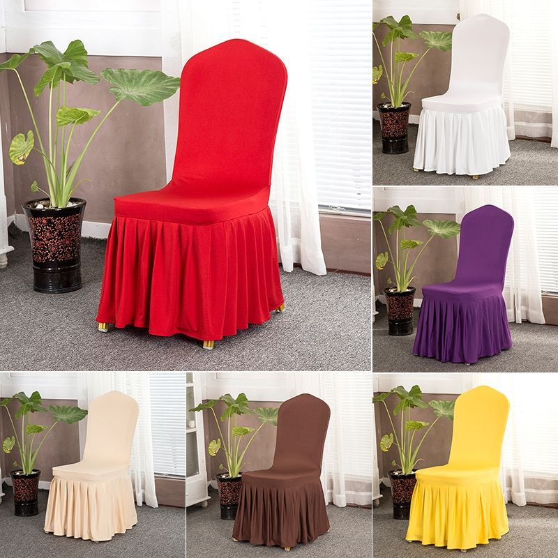 Hotel Chair Cover Elastic Chair Cover One-Piece Hotel Dining Chair Cover Wedding Stool Cover Restaurant Chair Cover Banquet Universal Cover