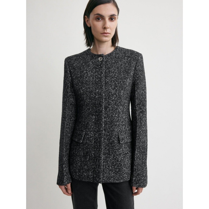 Longmei Minimalist Commuter Waist-Cinching Jacket for Women 2025 Autumn/Winter New Tot Style Crisp and Elegant Short Wool Blazer